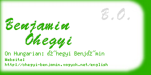 benjamin ohegyi business card